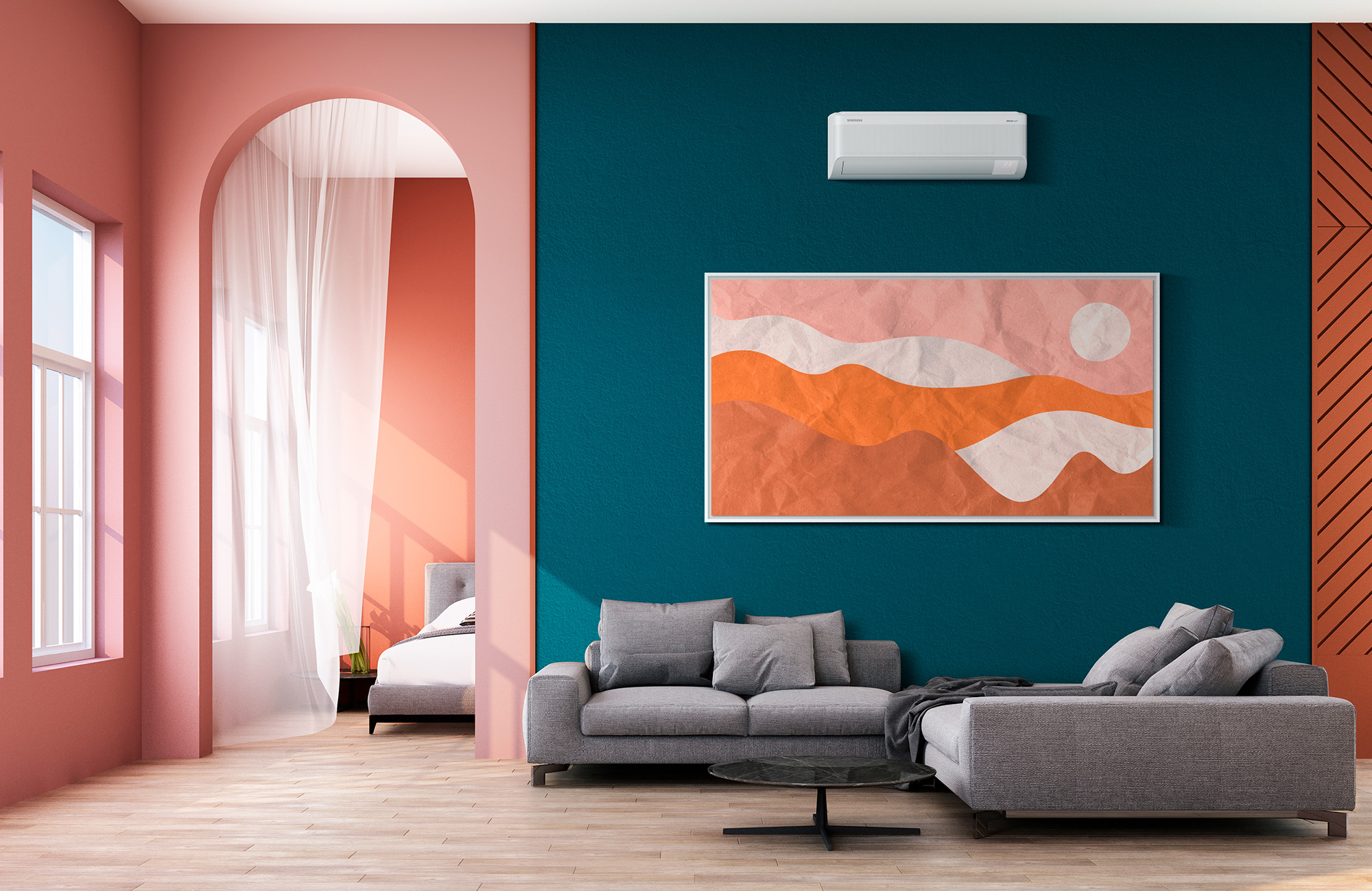 Samsung Nordic WindFree Geo S2 monterad i modernt hem