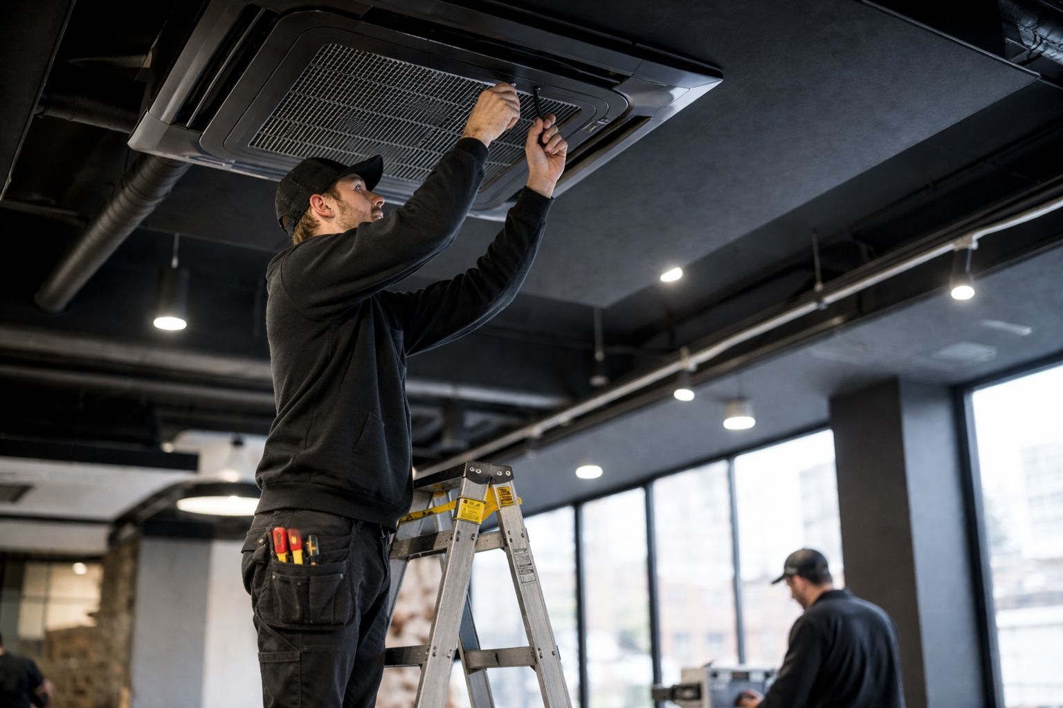 Tekniker installerar kassettmodell