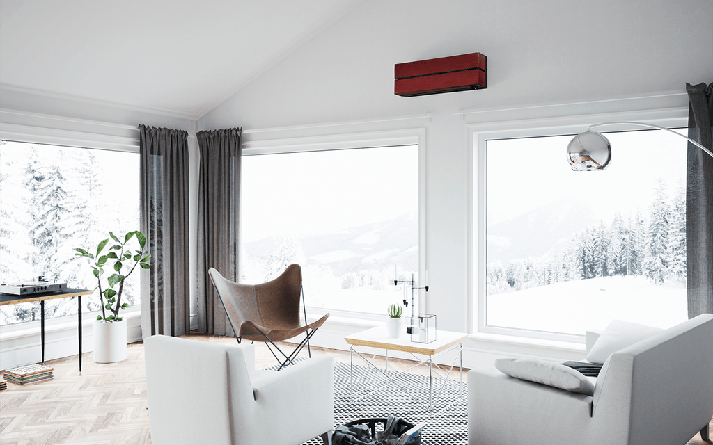 Mitsubishi Electric Hero – röd enhet i vintermiljö
