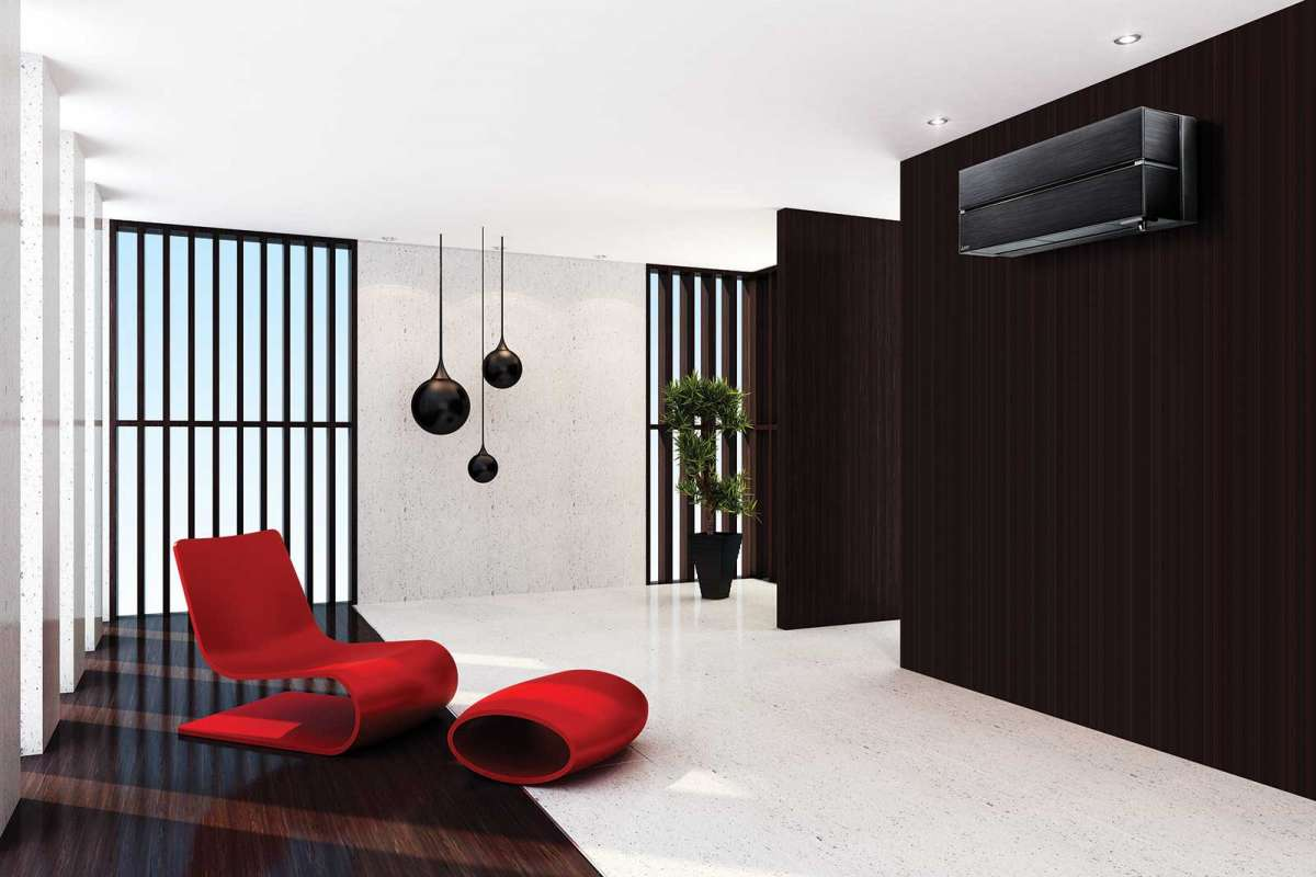 Mitsubishi Electric Hero – svart enhet i designrum